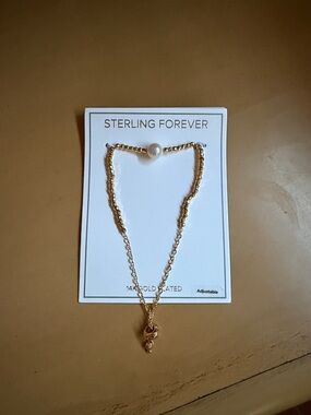 Sterling Forever 14k Gold Plated with Pearl Bracelet